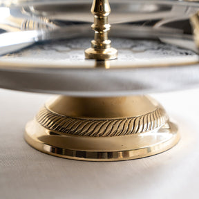 Silver and Brass Two Tier Cake Stand