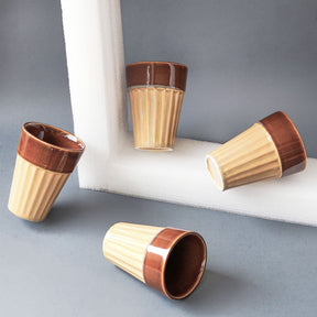 Thar Chai Glasses (set of 2)- Sand & Brown