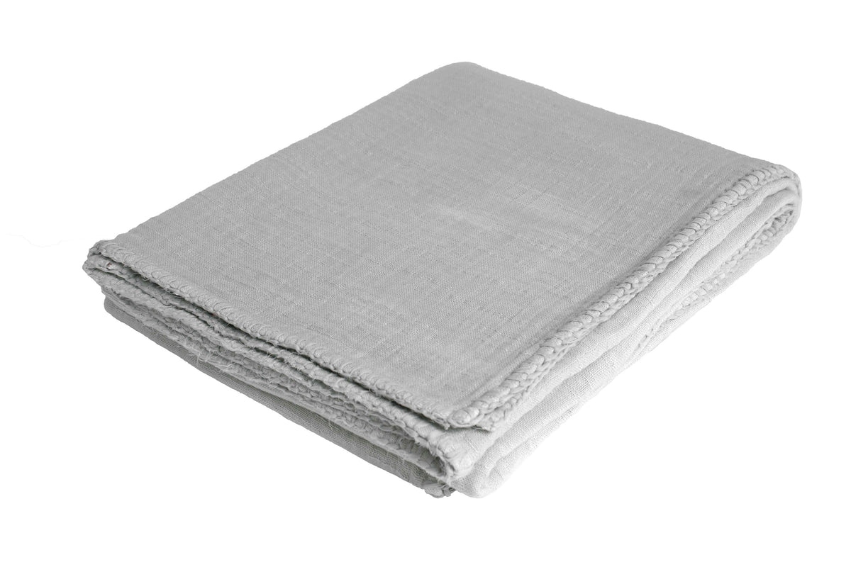 Distressed Cotton Blanket- Grey