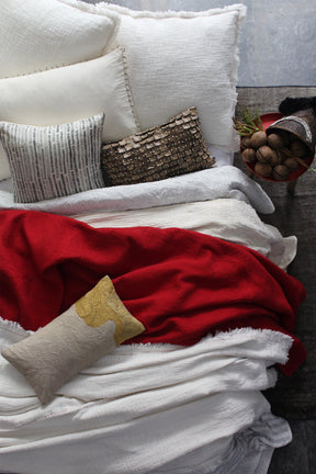 Pearl White Textured Cotton Euro Sham