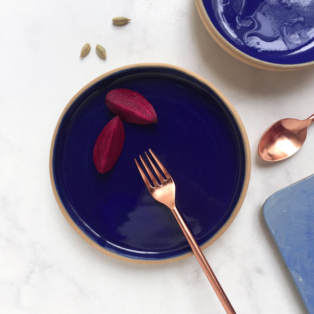 Rimmed Side Plate - Cobalt