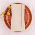 Linen Napkins Set - Hemstitch, Color Stone