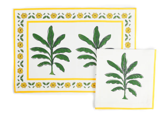 Palm Table Mat and Napkin Set