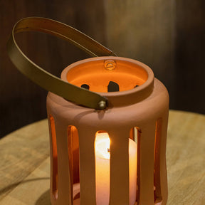 Lupa Terracotta Round Lantern - Large