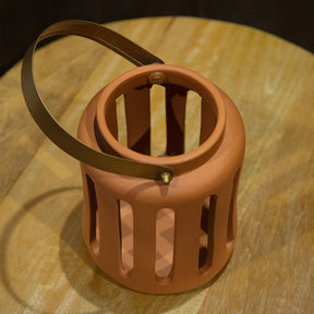 Lupa Terracotta Round Lantern - Large
